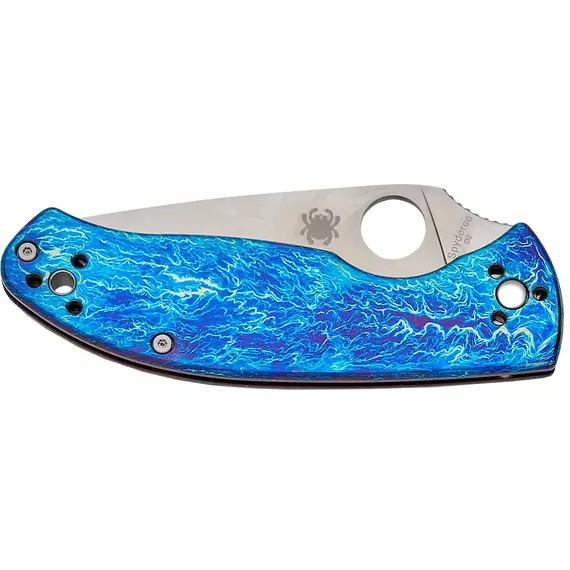 Ніж Spyderco Tenacious, D-2, Titanium к:blue, фото , изображение 3